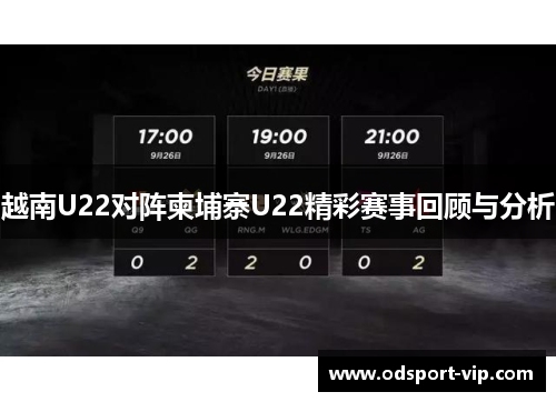 越南U22对阵柬埔寨U22精彩赛事回顾与分析